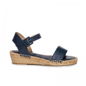 Sandale cu Pene Bernardo Madrid Espadrille Dama Bleumarin | KVD2039KM