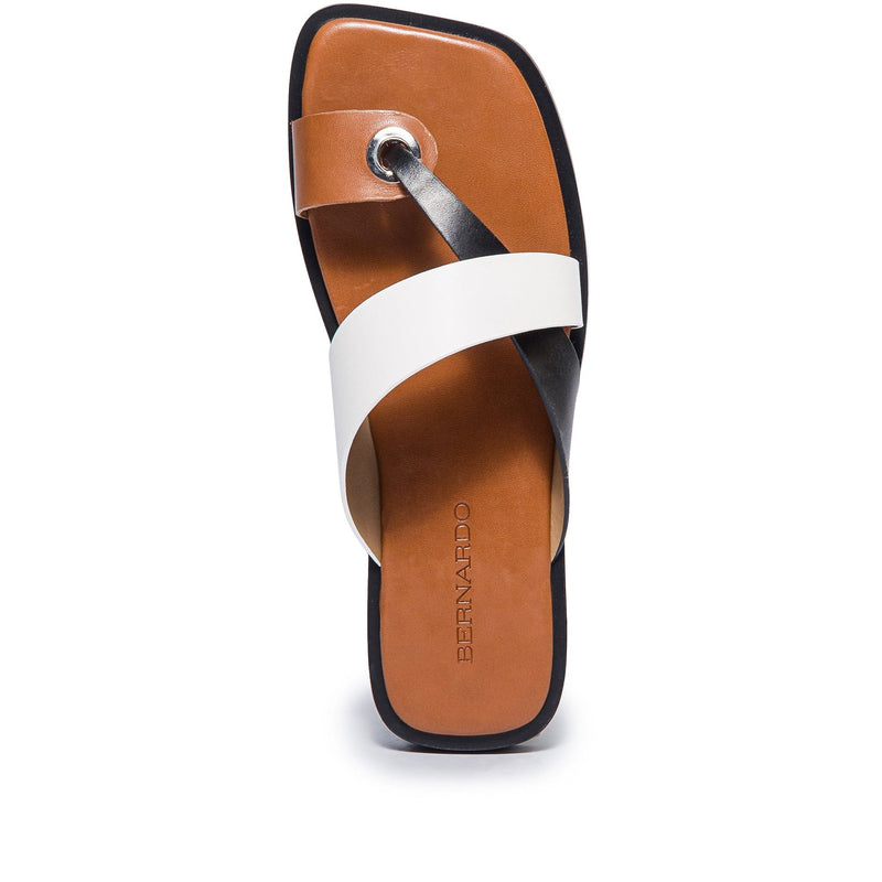 Sandale Slide Bernardo Amelia Cross Strap Dama Negrii Albi | IZZ5689JF