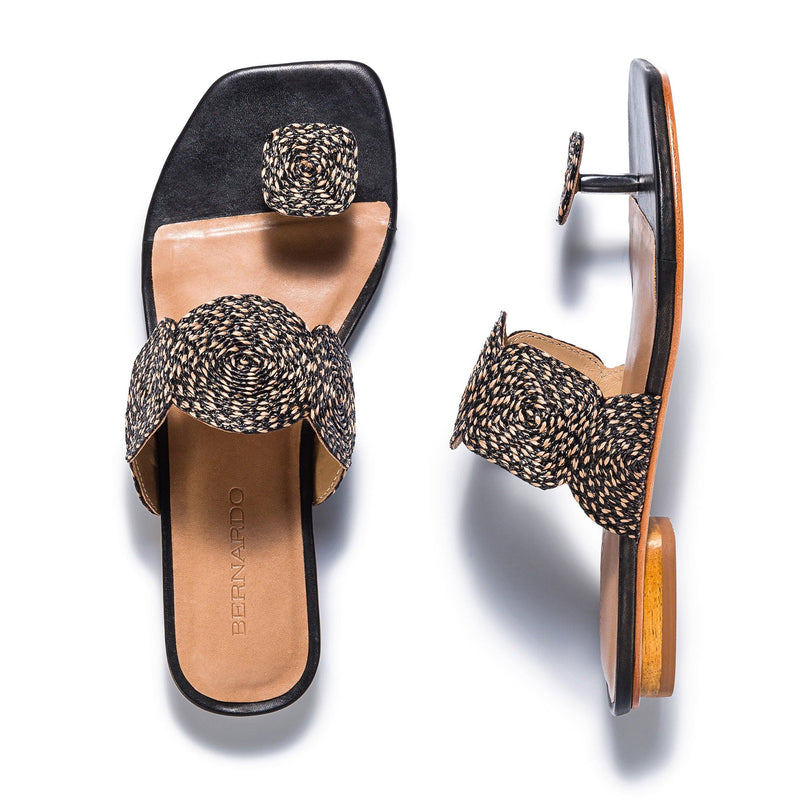 Sandale Slide Bernardo Palermo Raffia Dama Negrii | ZDU9868JO