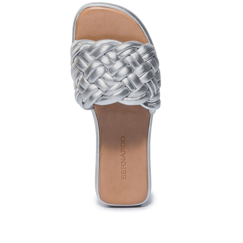 Sandale Slide Bernardo Troy Woven Dama Argintii | KAD6285EZ