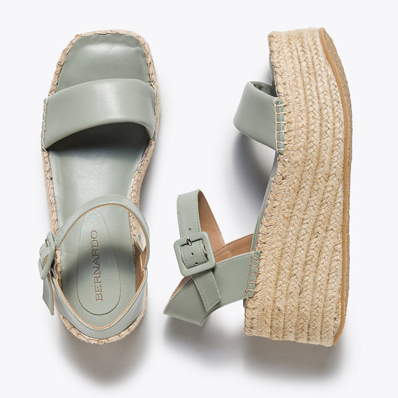 Sandale cu Platforma Bernardo Mallorca Espadrille Dama Verzi Deschis | CCF8135JL