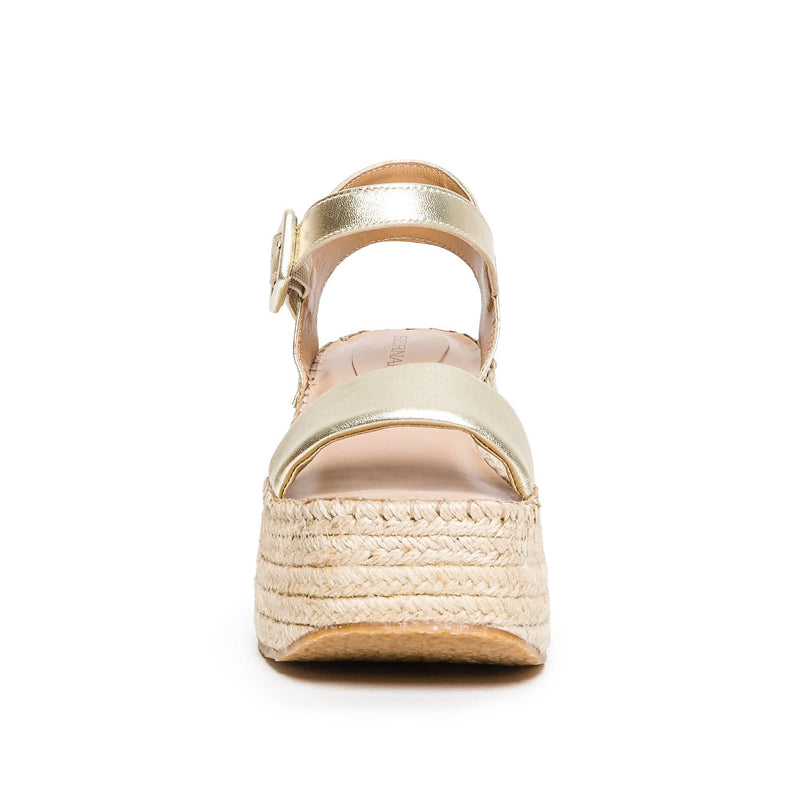 Sandale cu Platforma Bernardo Mallorca Espadrille Dama Aurii | LKM896RO